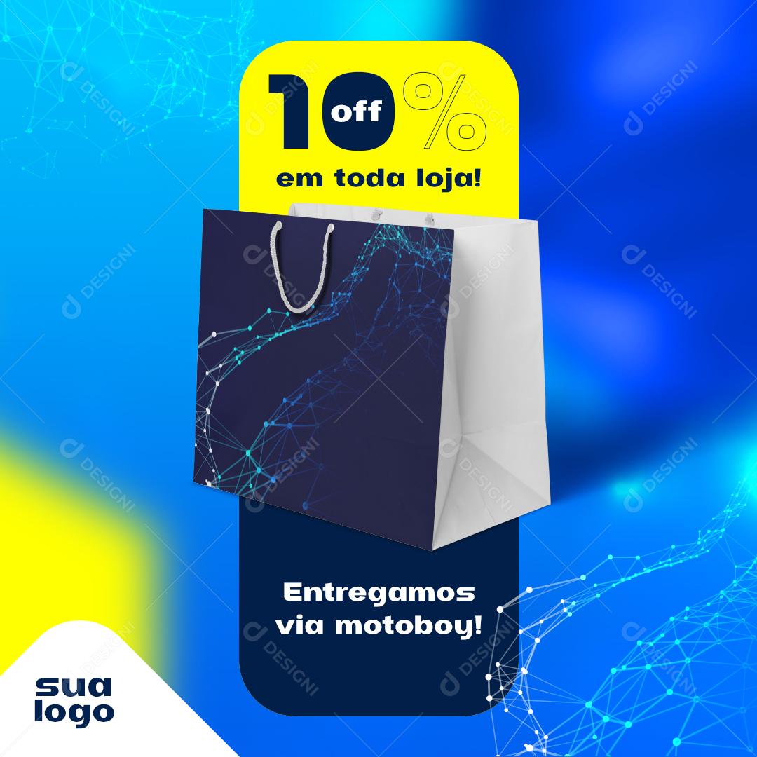 10 % Off Em Toda Loja Promoção Social Media PSD Editável