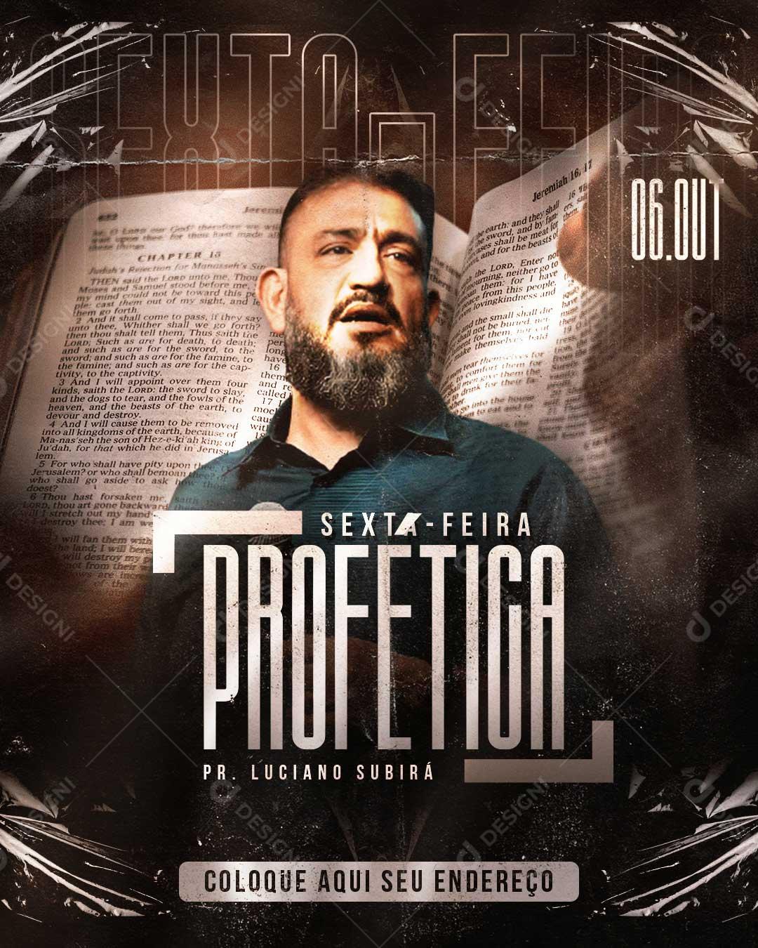 Social Media Sexta Feira Profética Culto Igreja PSD Editável