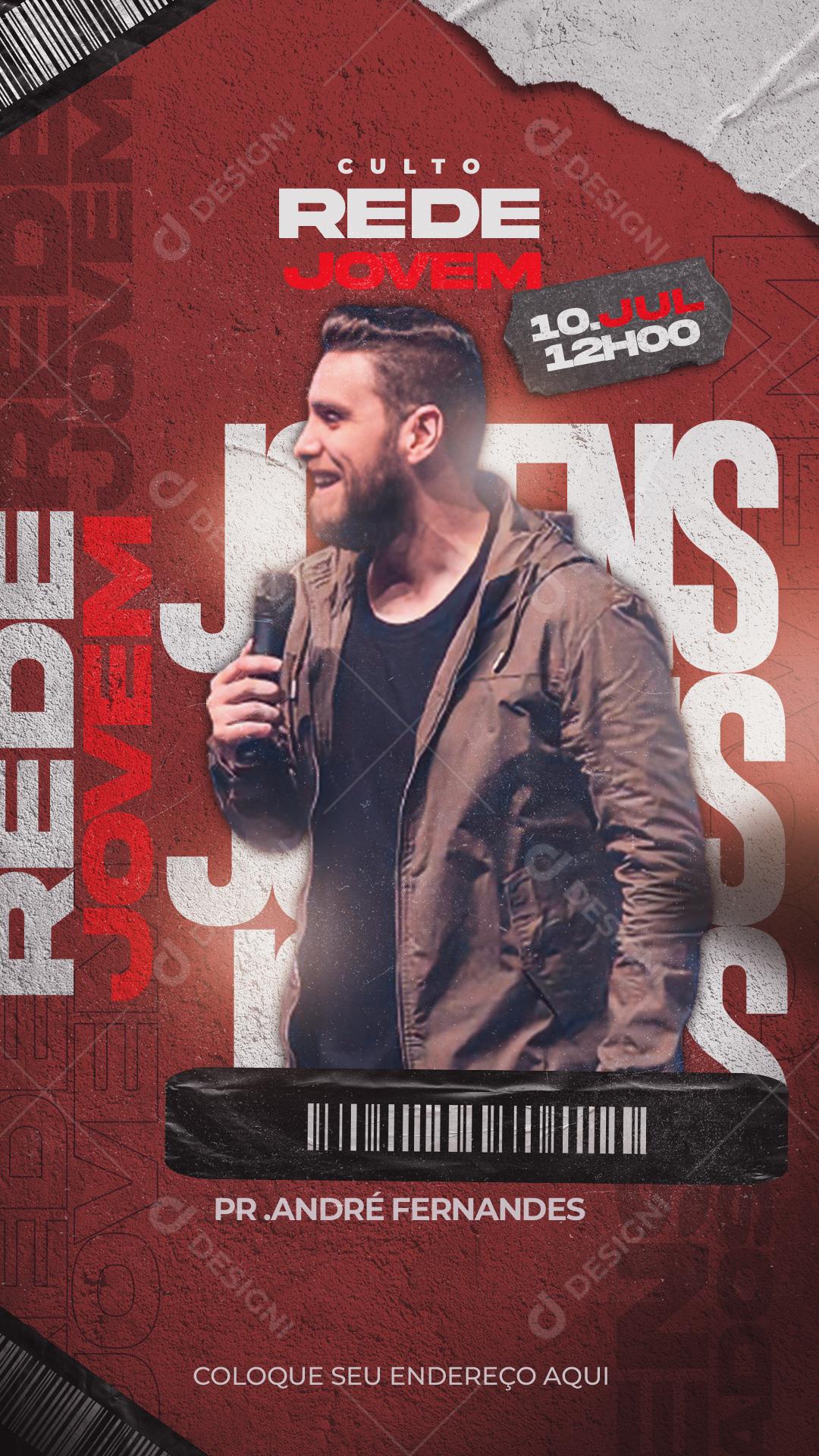 Igreja Culto Rede Jovem Social Media PSD Editável