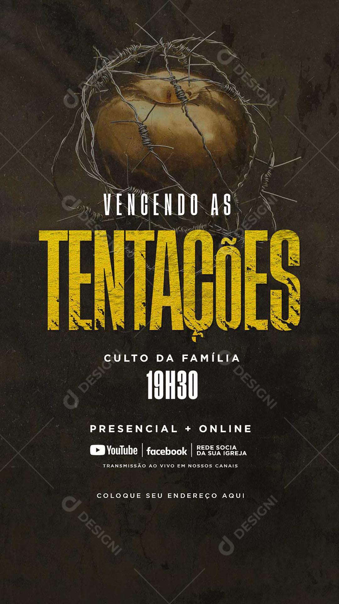Vencendo As Tentações Culto Da Família Social Media PSD Editável