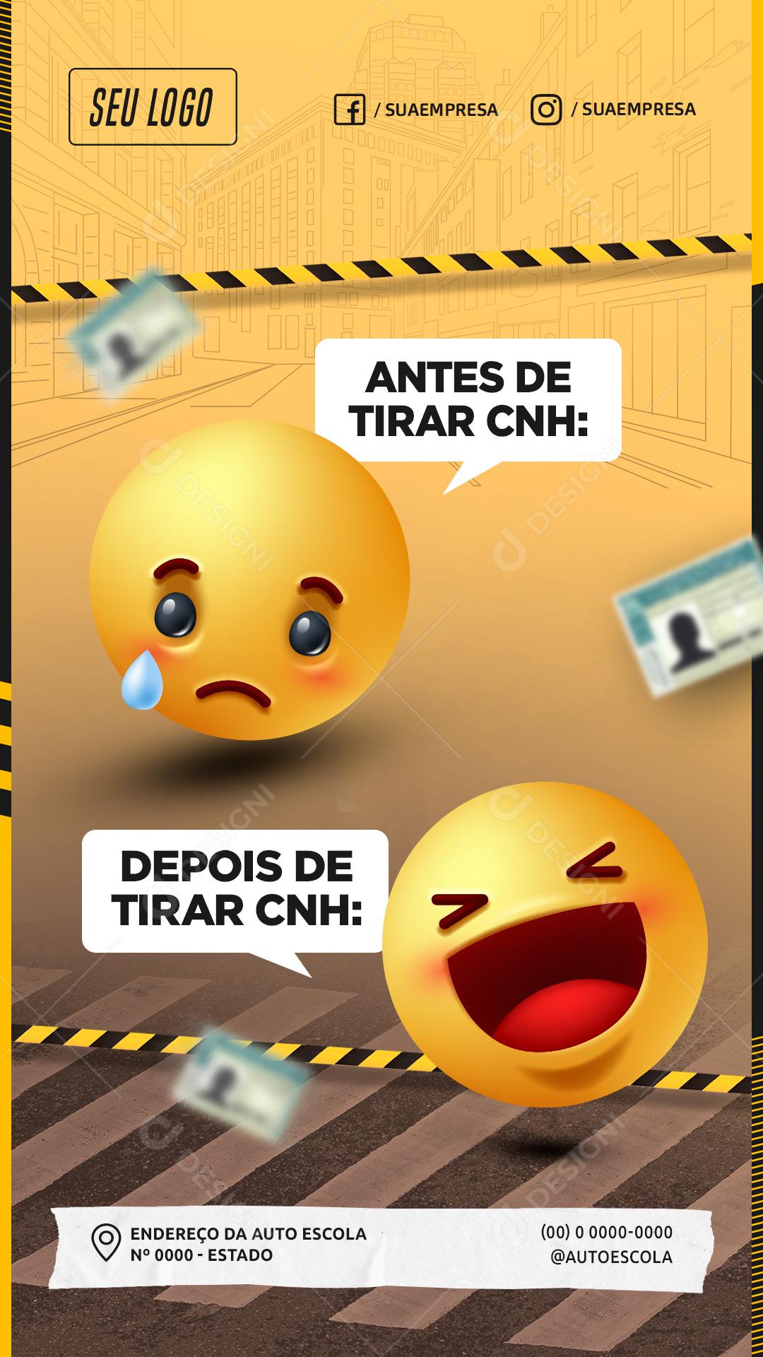 Antes De Tirar A CNH Depois De Tirar A CNH Social Media PSD Editável
