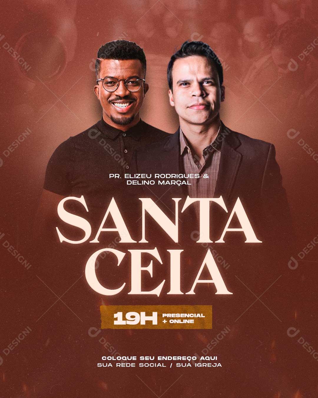 Santa Ceia Culto Igreja Social Media PSD Editável