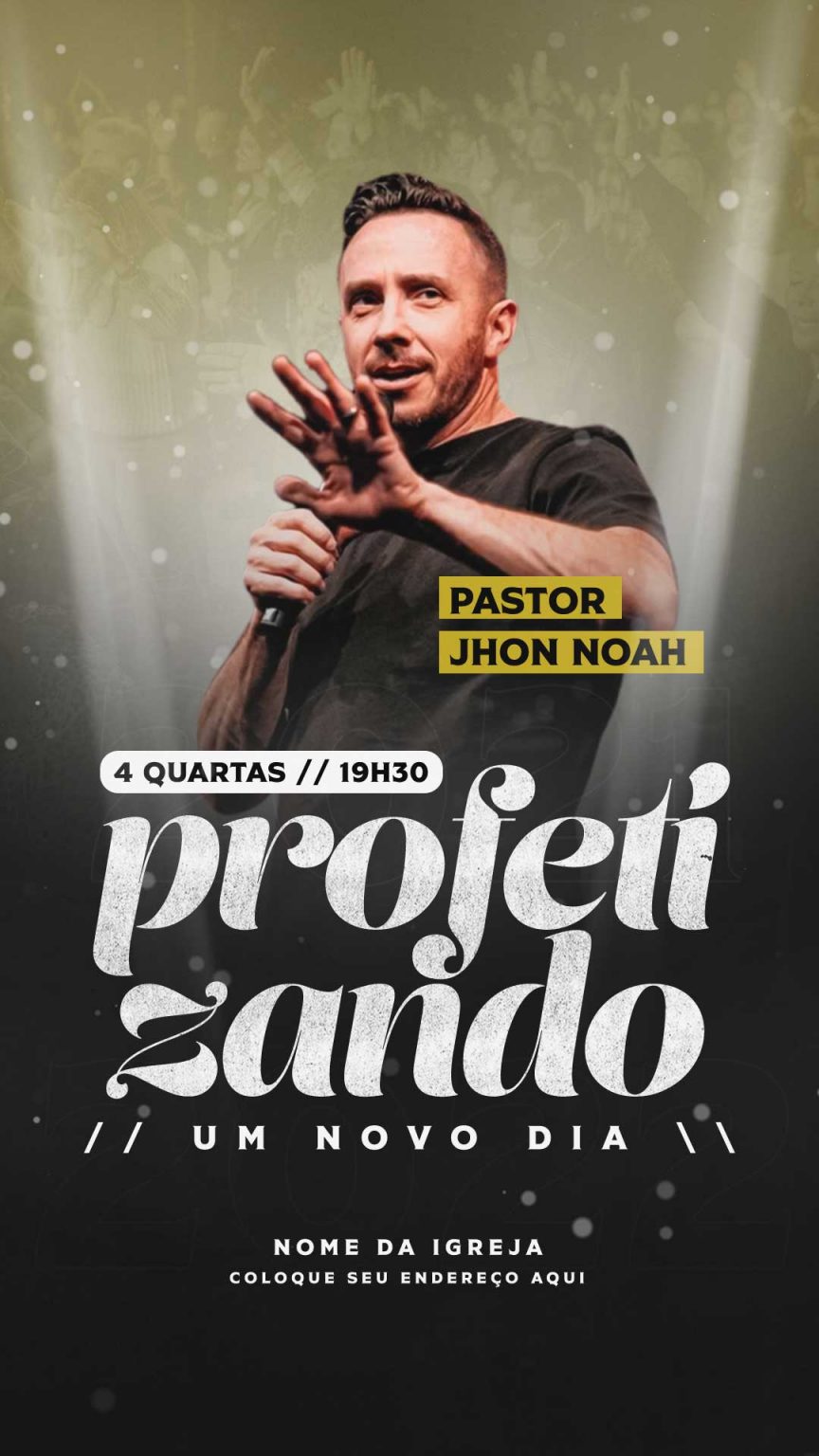 Social Media Profetizando Um Novo Dia Agenda Igreja Pregação PSD Editável