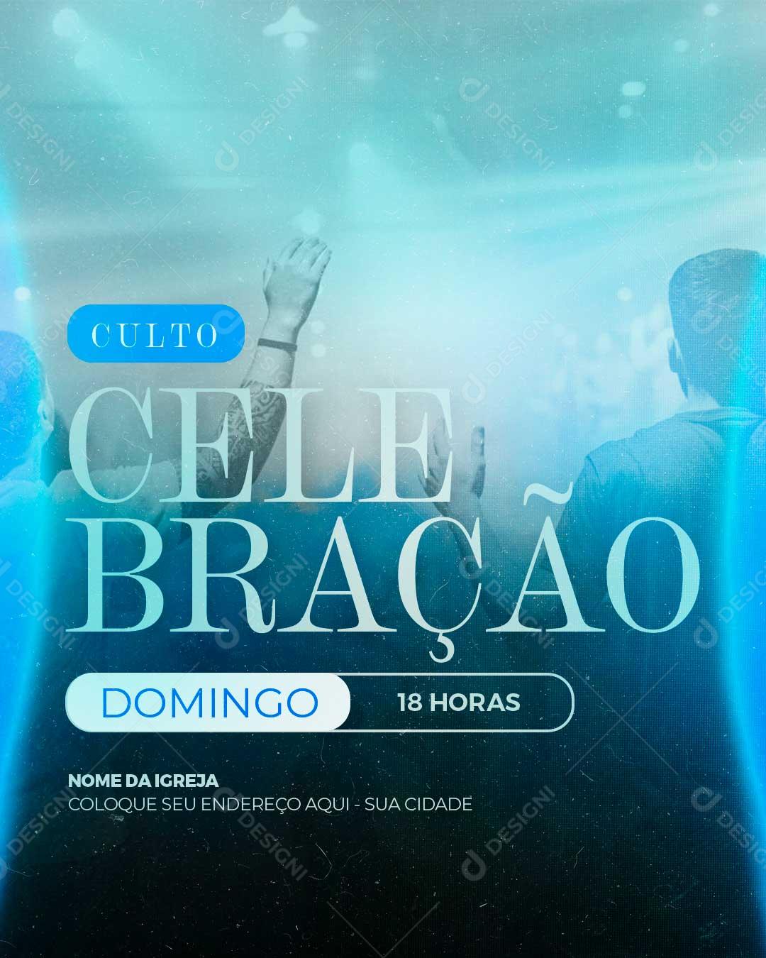 Social Media Culto De Celebração Agenda Igreja PSD Editável