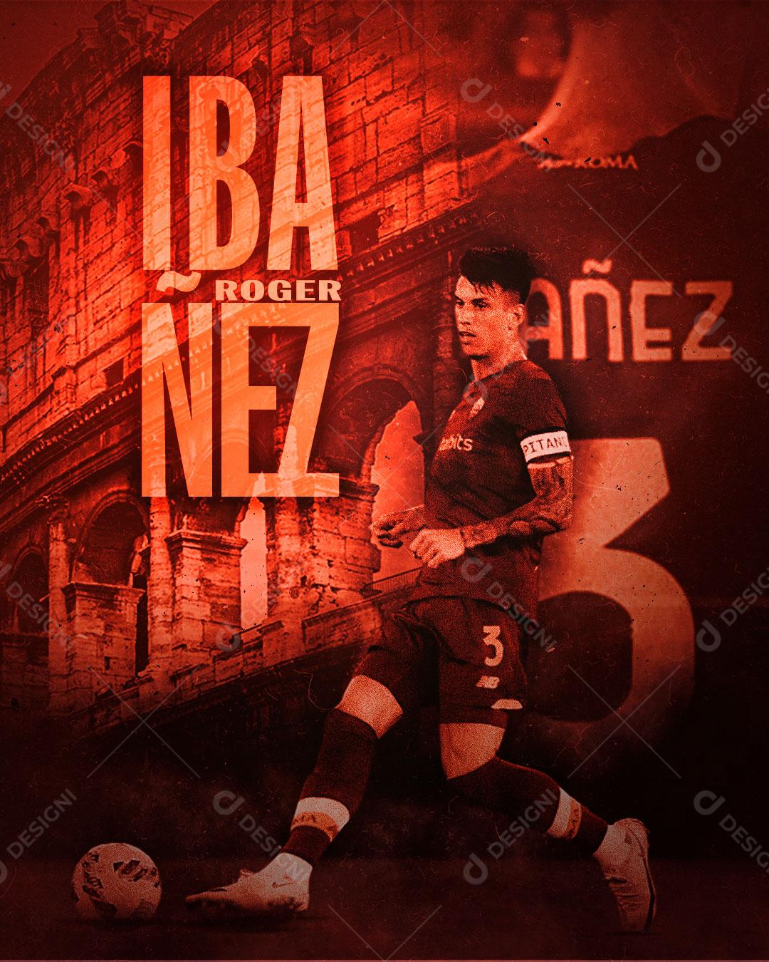 Flyer Jogador de Futebol Ibañez Social Media PSD Editável