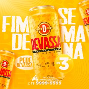 Fim De Semana Pede Devassa Cerveja Social Media PSD Editável