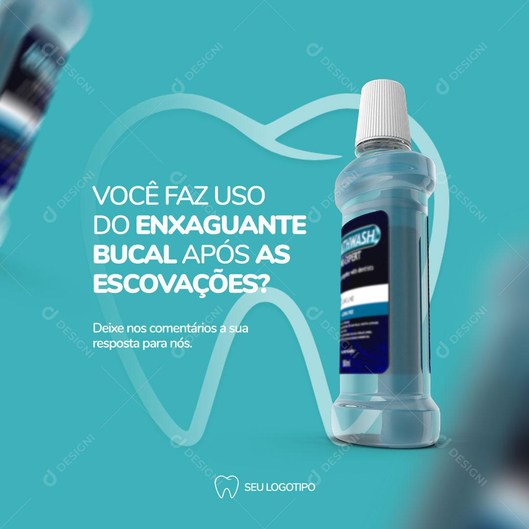 Você Usa Enxaguante Bucal Após As Refeições? Social Media PSD Editável