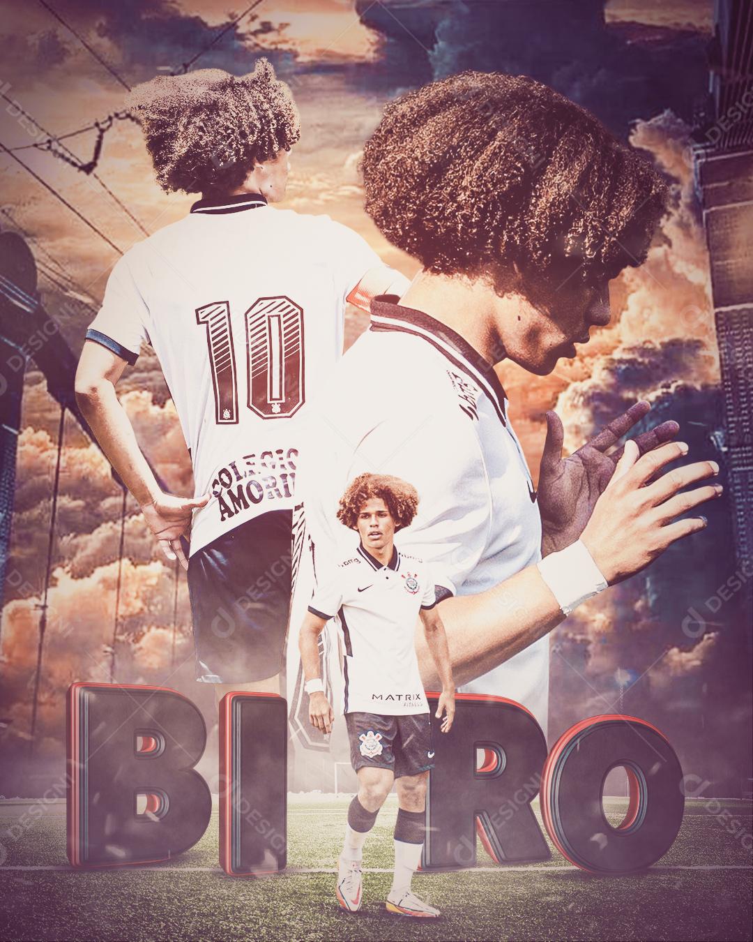 Flyer Jogador de Futebol Biro Social Media PSD Editável