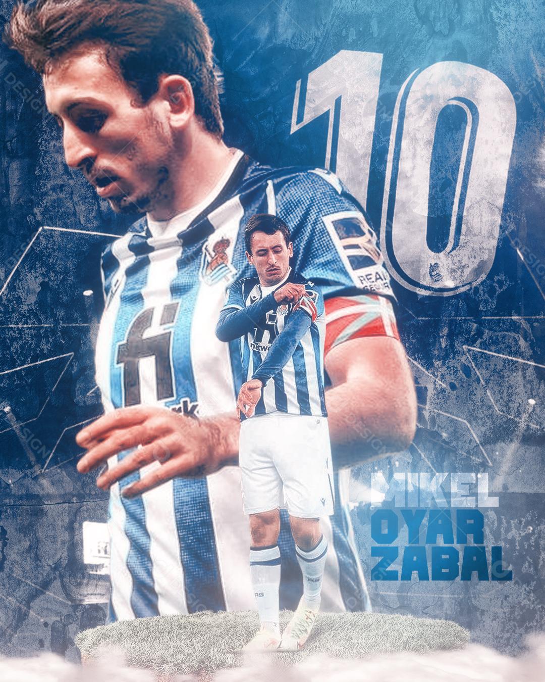 Flyer Jogador de Futebol Mikel Oyar Zabal Social Media PSD Editável