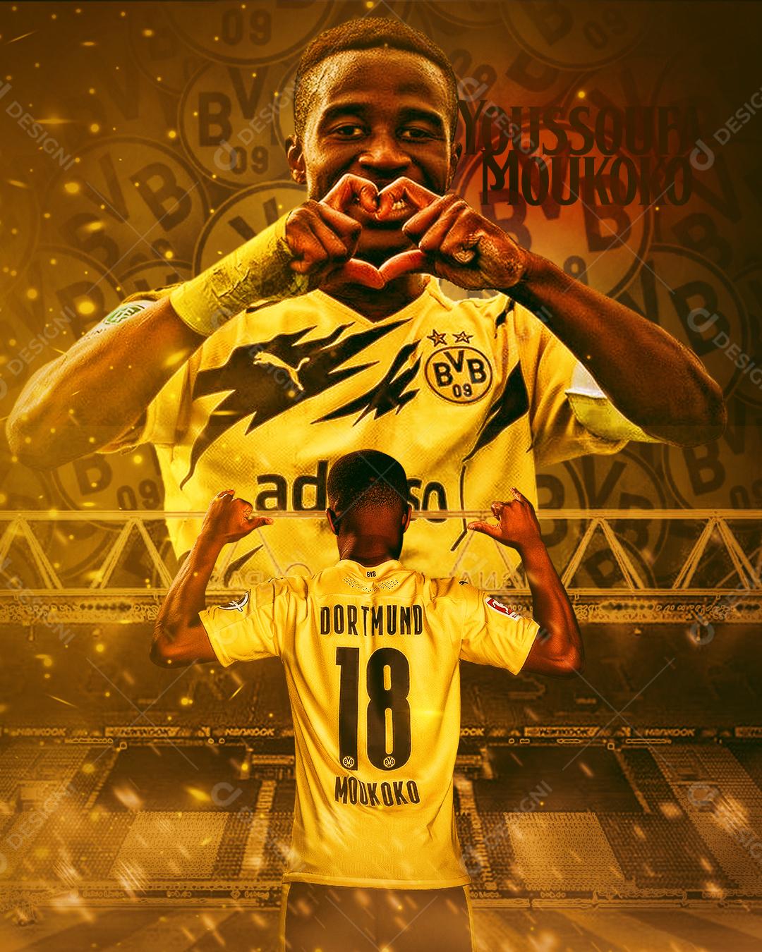 Flyer Jogador de Futebol Maukoko Social Media PSD Editável