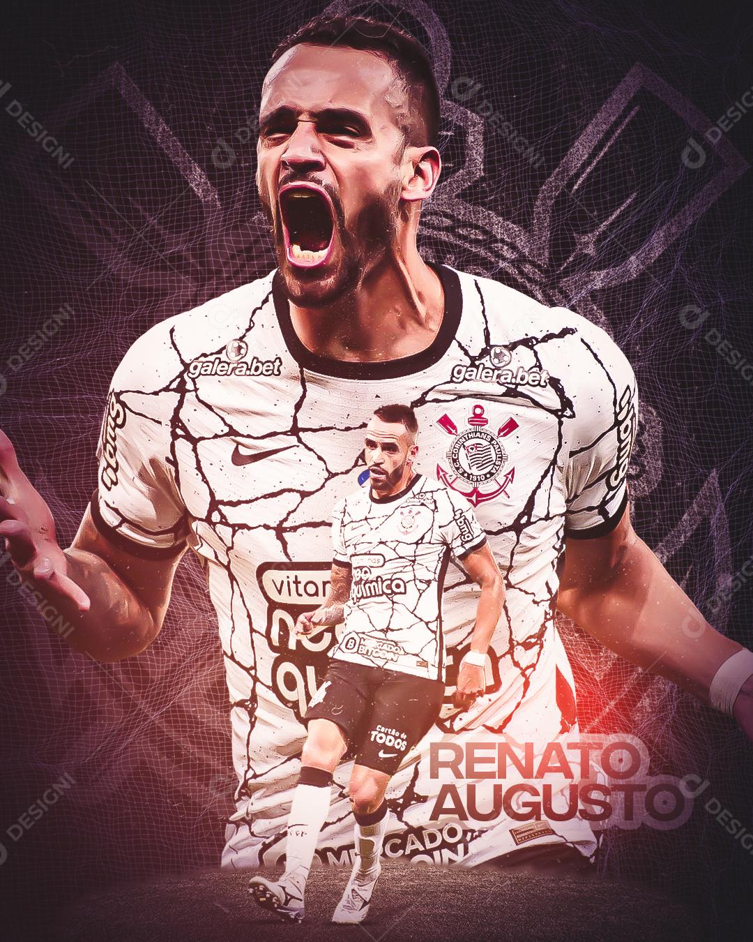 Flyer Jogador de Futebol Renato Augusto Social Media PSD Editável