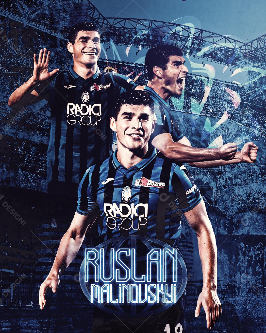 Flyer Jogador de Futebol Ruslan Malinovskyi Social Media PSD Editável