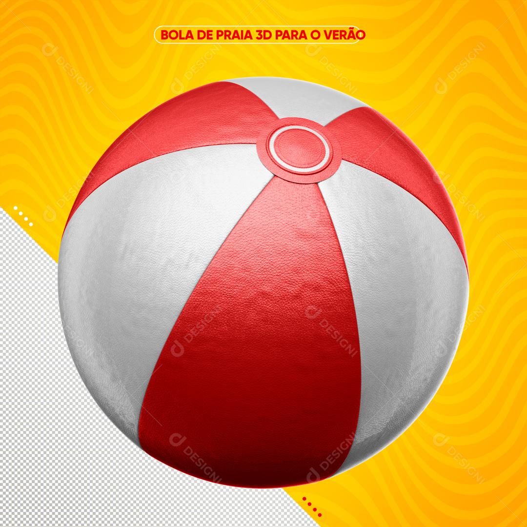 Bola De Verão Vermelho Com Branco Para Composição PSD