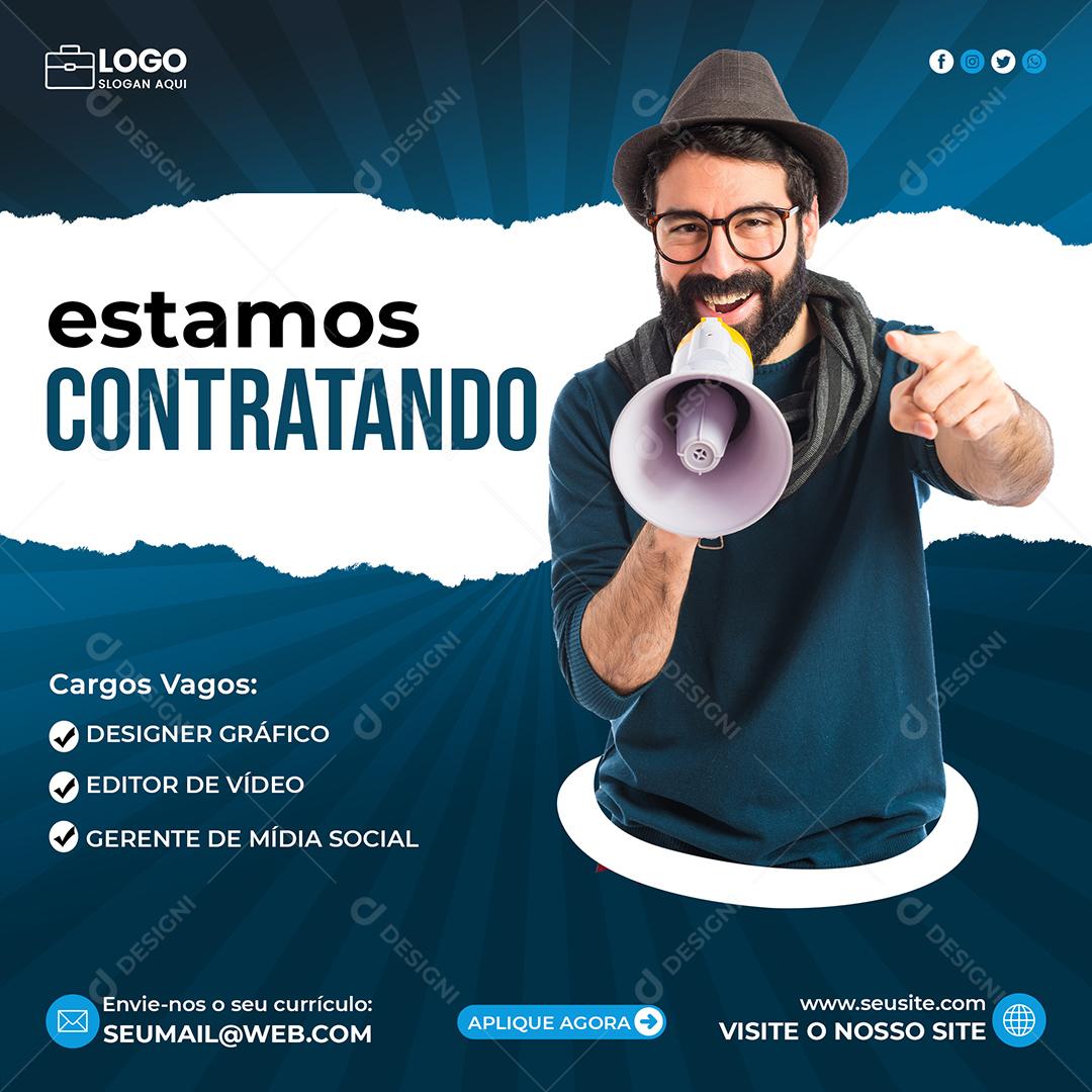 Social Media Estamos Contratando Agências PSD Editável