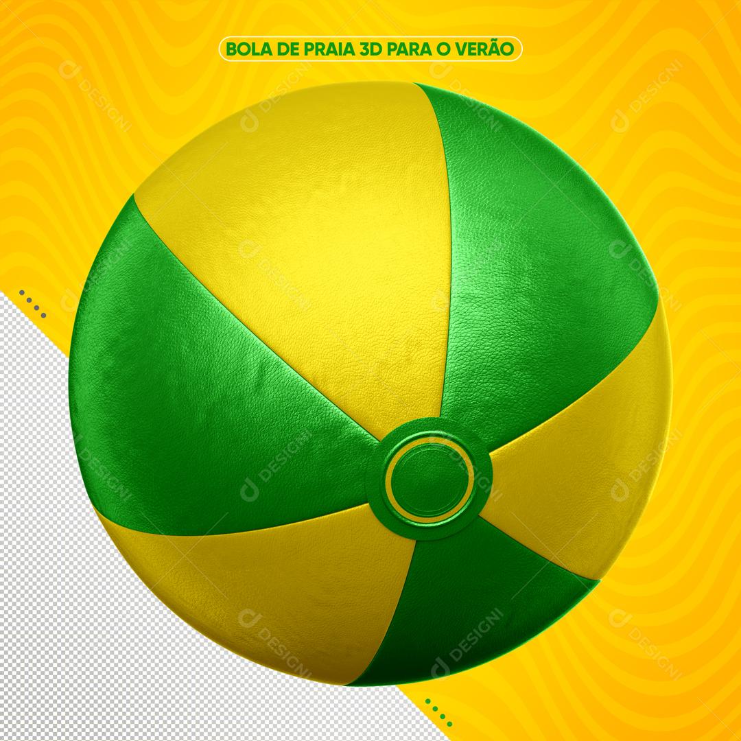 Bola De Verão Verde Com Amarelo Para Composição PSD