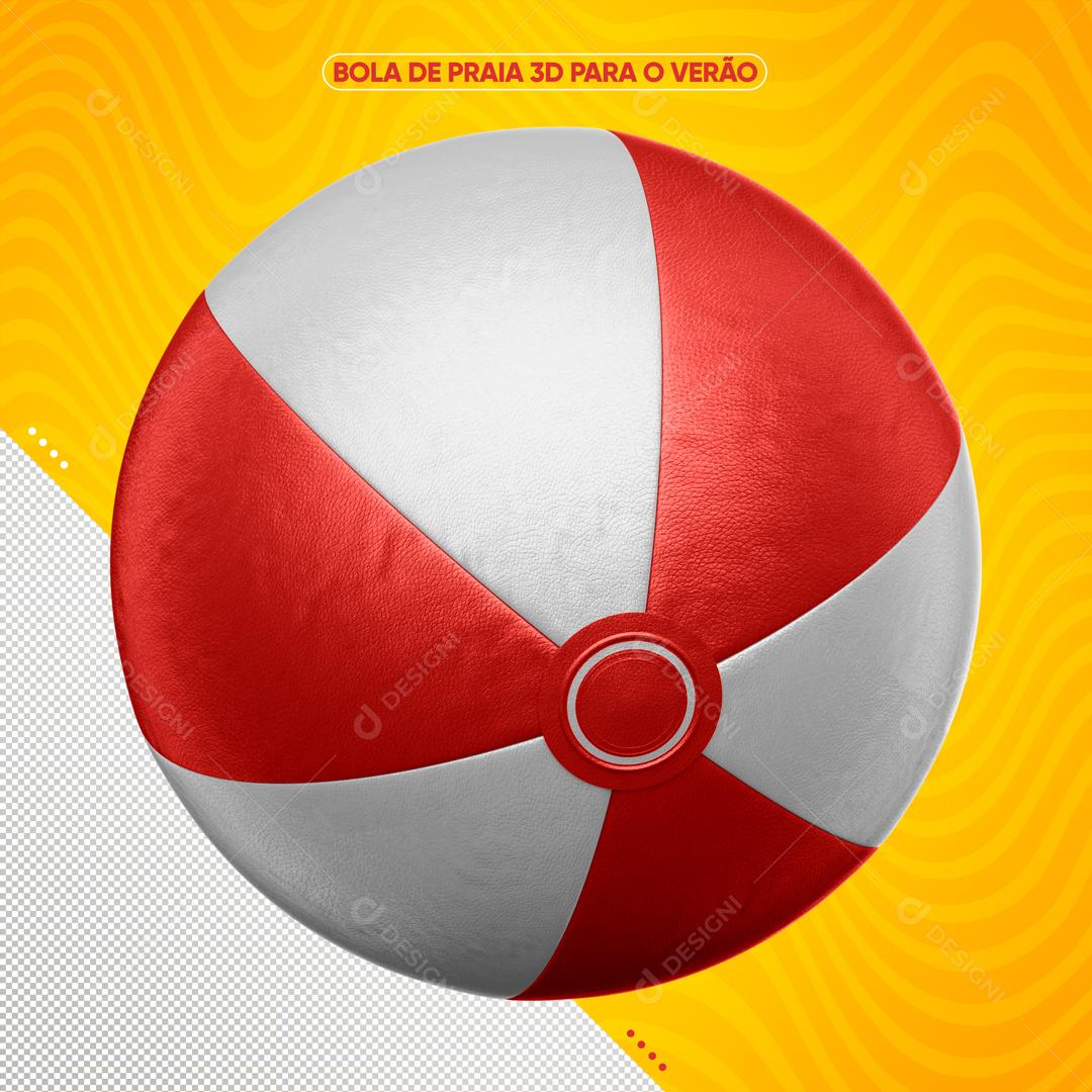 Bola De Verão Vermelho Com Branco Para Composição PSD