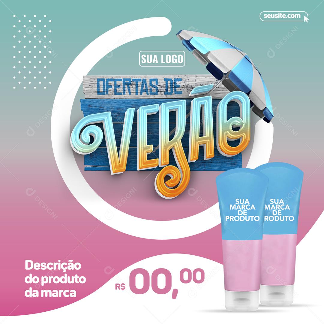 Ofertas de Verão Para Produtos Social Media PSD Editável