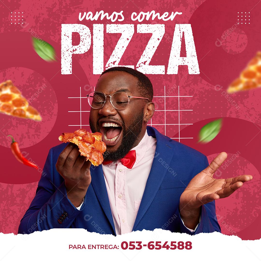 Social Media Vamos Comer Pizza PSD Editável