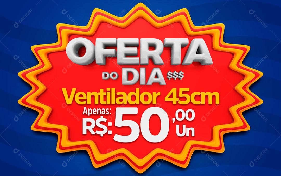 Oferta do Dia Elemento Vermelho Promoção Eletrodoméstico Ventilador PSD Editável
