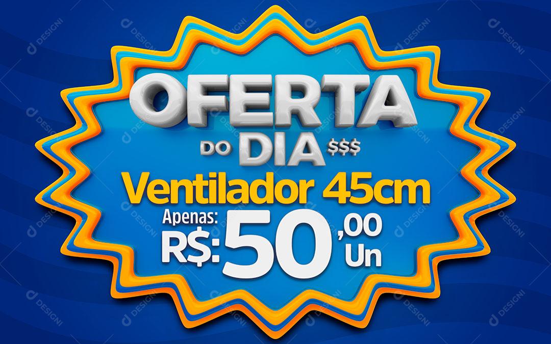 Oferta do Dia Elemento Azul Promoção Eletrodoméstico Ventilador PSD Editável