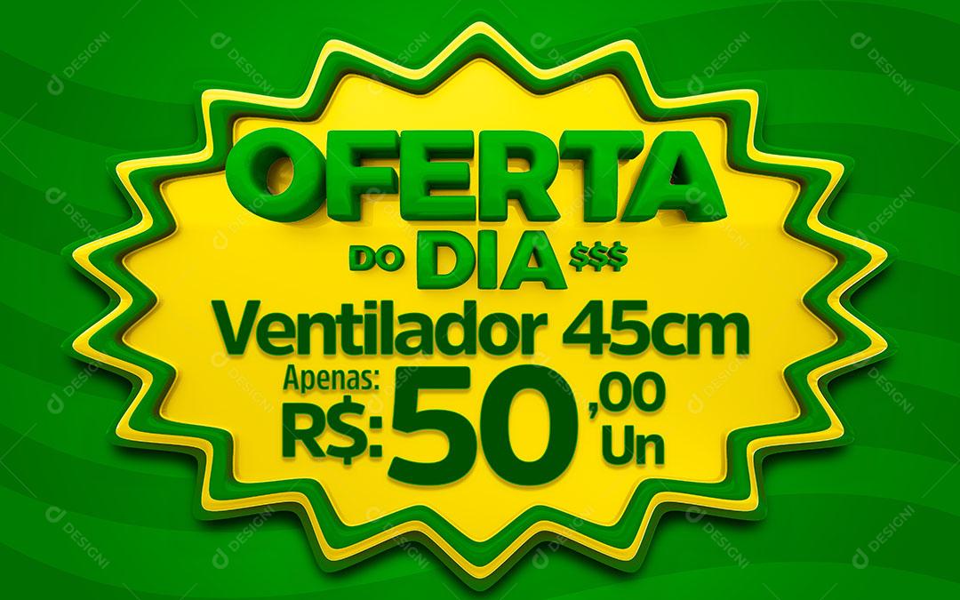 Oferta do Dia Elemento Amarelo Promoção Eletrodoméstico Ventilador PSD Editável