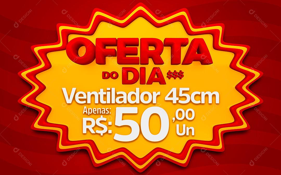 Oferta do Dia Elemento Amarelo Promoção Eletrodoméstico Ventilador PSD Editável