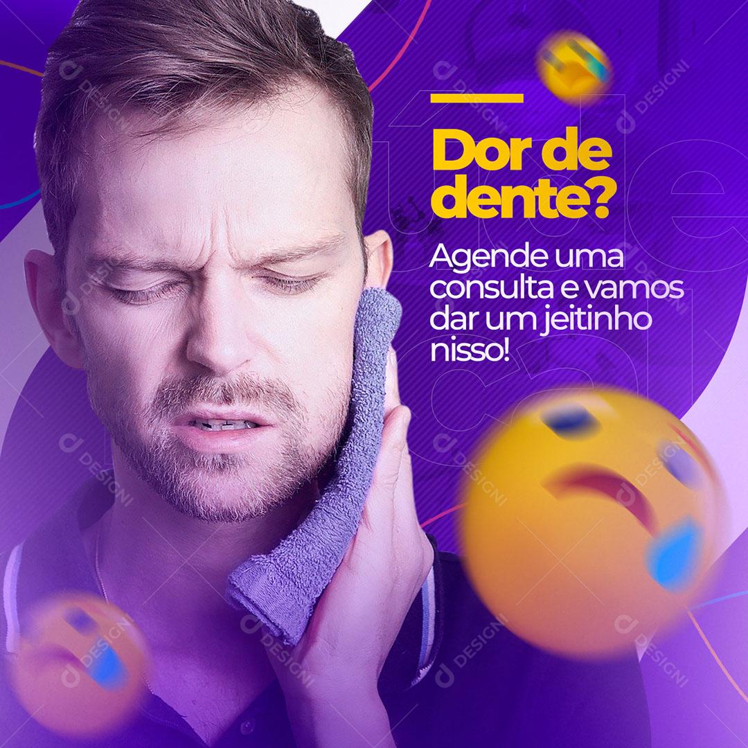 Odontologia Dor de Dente Agende Uma Consulta Social Media PSD Editável
