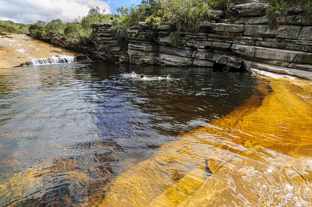 Cachoeira Do Rio Mucugezinho Em Lençóis Imagem JPG