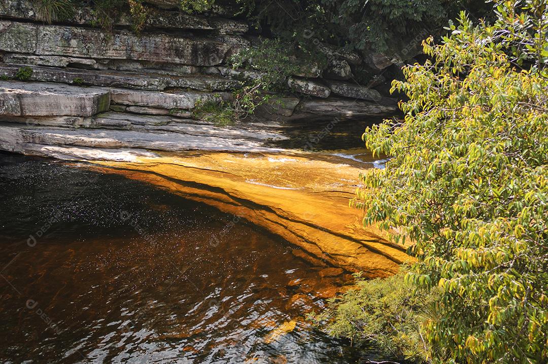 Cachoeira Do Rio Mucugezinho Em Lençóis Imagem JPG
