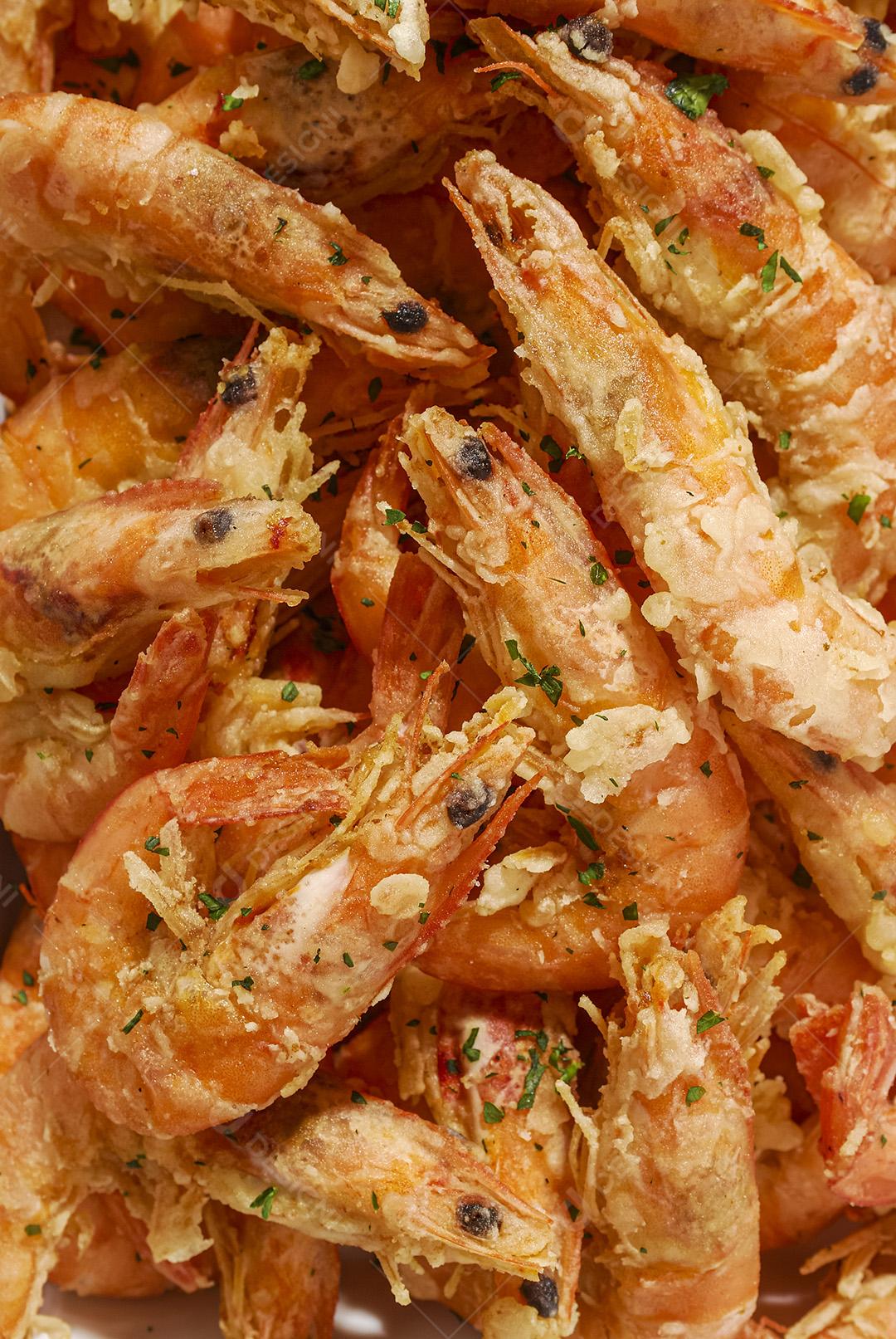 Camarão Crocante No Alho E Óleo Imagem JPG