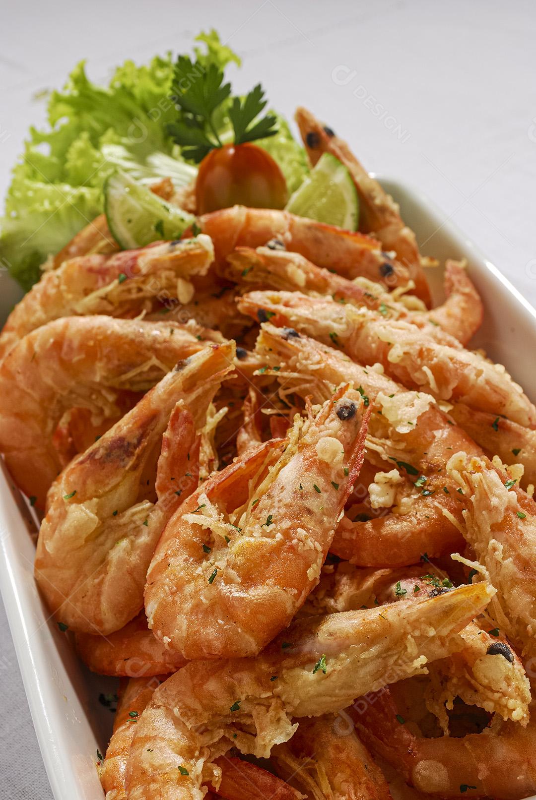 Camarão Crocante No Alho E Óleo Imagem JPG