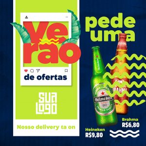 Template Social Media Verão de Ofertas Cervejas PSD Editável