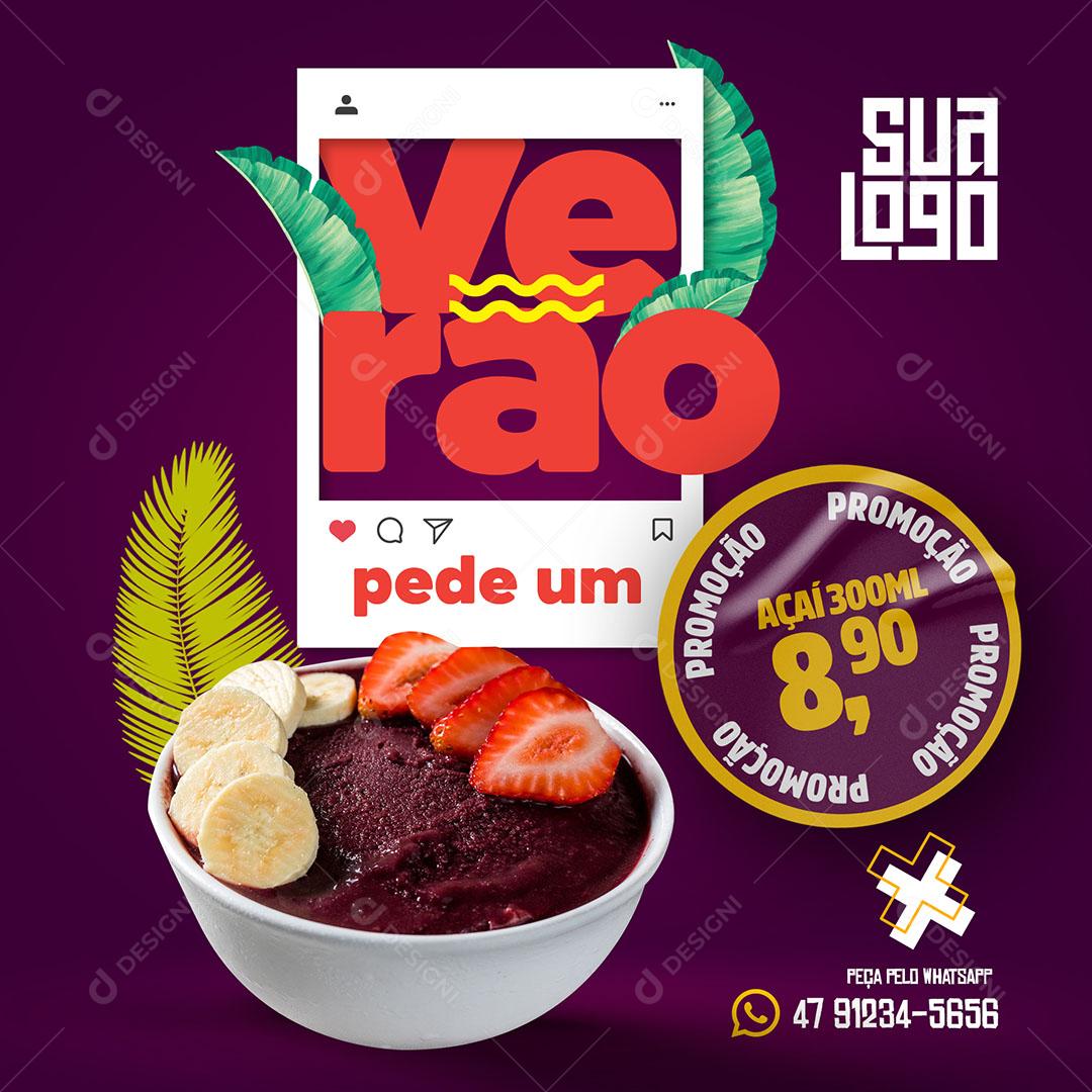 Template Social Media Verão Delivery Açaí PSD Editavel