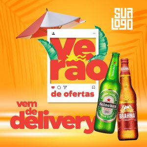 Template Social Media Verão de Ofertas Delivery Cervejas PSD Editável