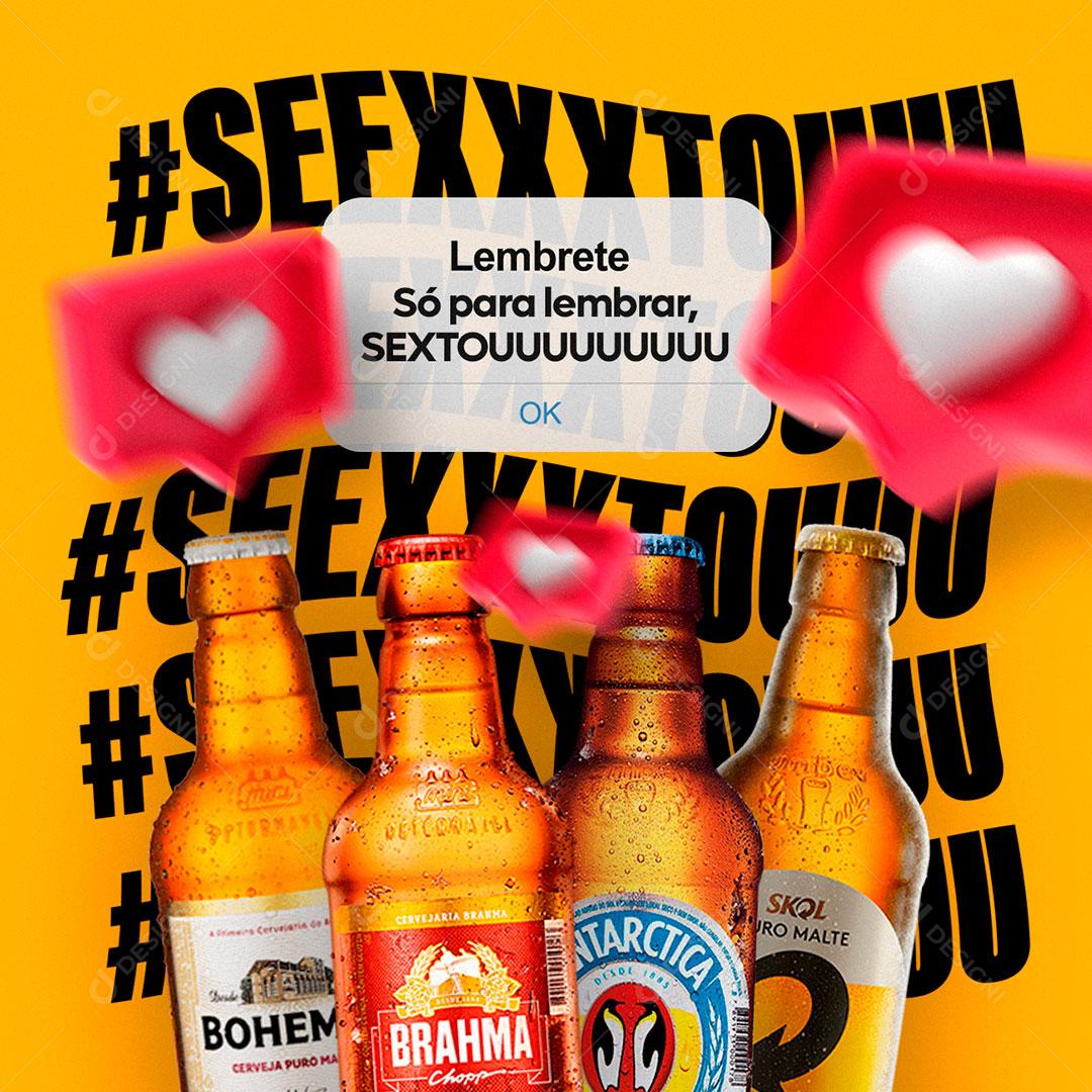 Sextou Reminder just to Remember Sextou Social Media Editable PSD