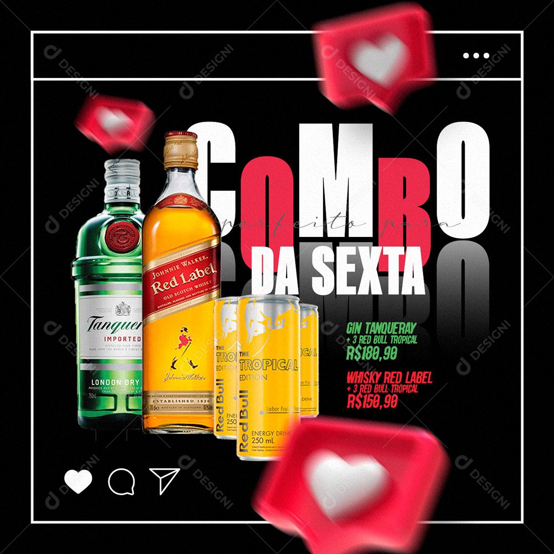 Combo da Sexta Bebidas Whiskys Social Media PSD Editável