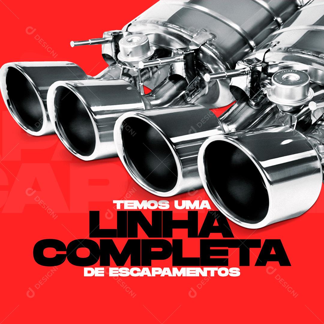 Social Media Temos Uma Linha Completa De Escapamento AutoPeças PSD Editável