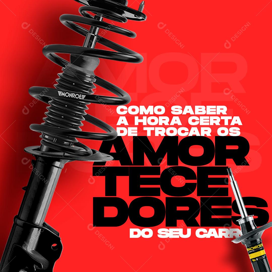 Social Media Trocar Os Amortecedores Do Seu Carro AutoPeças PSD Editável