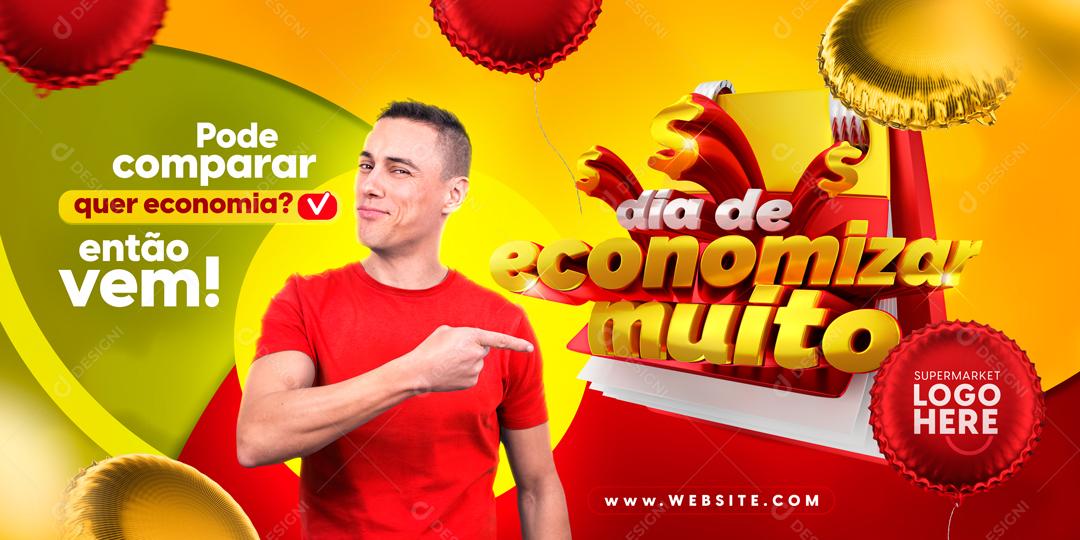 Banner Dia De Economizar Muito Social Media PSD Editável