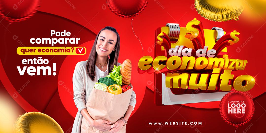 Banner Dia De Economizar Muito Social Media PSD Editável