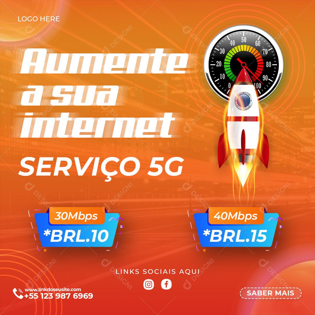 Social Media Provedor de Internet Aumente a Sua Internet PSD Editável