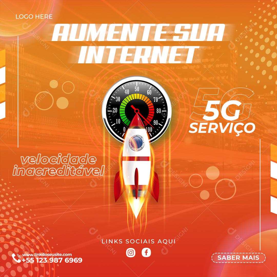 Social Media Provedor de Internet Aumente a Sua Internet PSD Editável