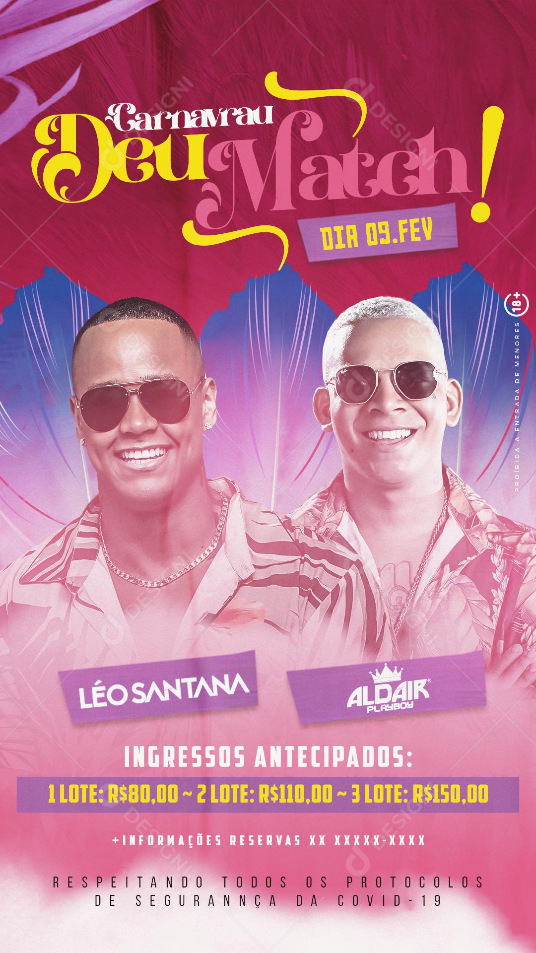 Social Media Carnavrau Deu Match Agendas PSD Editável