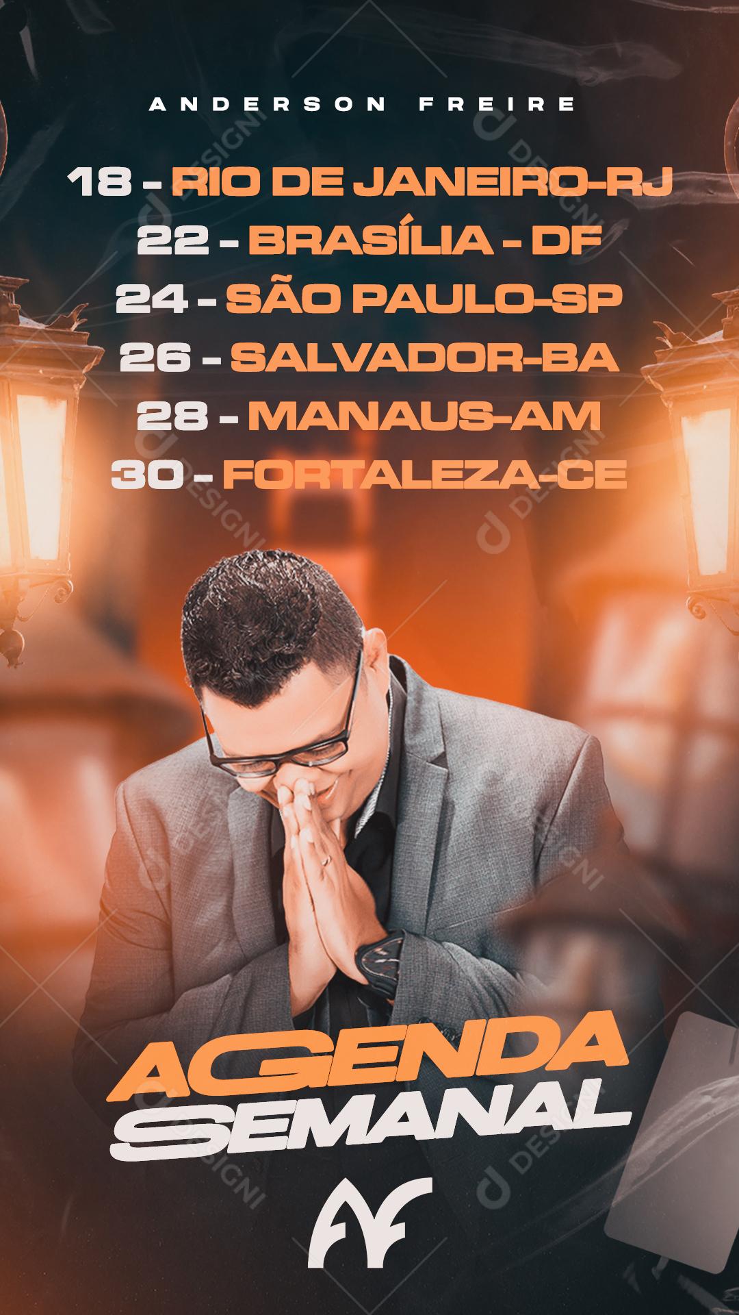 Igreja Agenda Semanal  Anderson Freire Social Media PSD Editável
