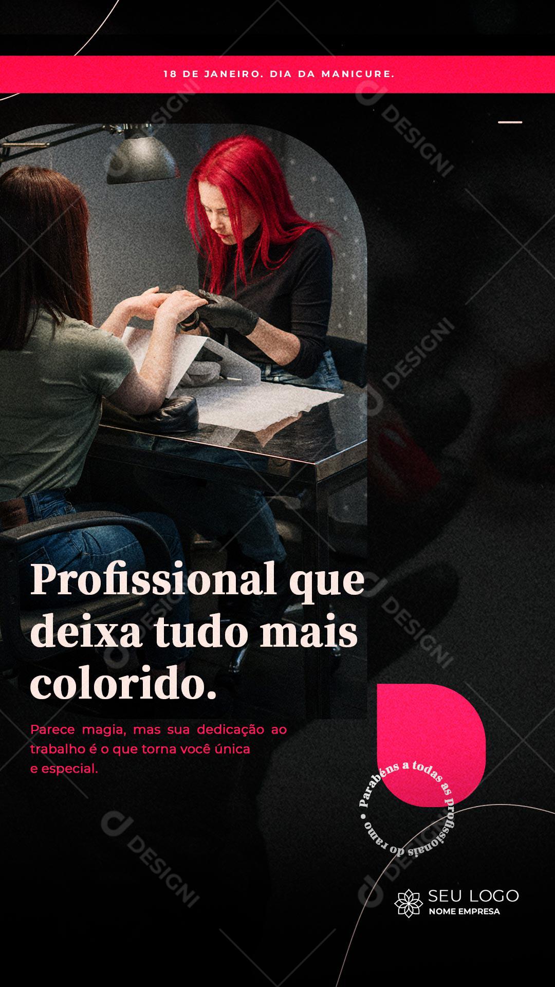 Feliz Dia Da Manicure o Profissional Que Deixa Tudo Dolorido Social Media PSD Editável