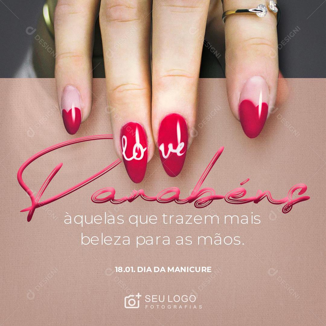 Feliz Dia Da Manicure o Profissional Que Deixa Tudo Dolorido Social Media PSD Editável