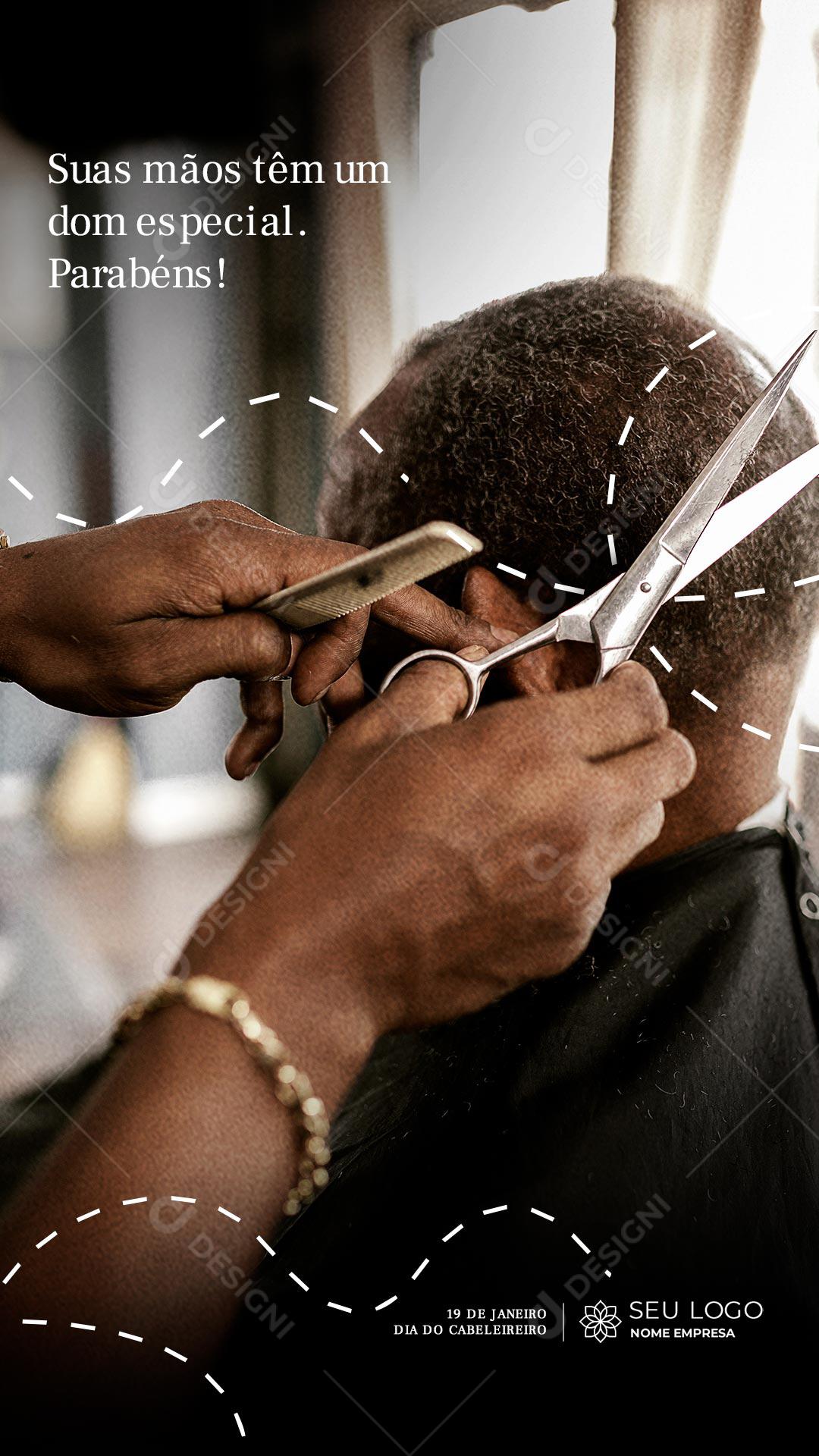 Parabéns A Todos Os Barbeiros E Cabelereiro Social Media PSD Editável