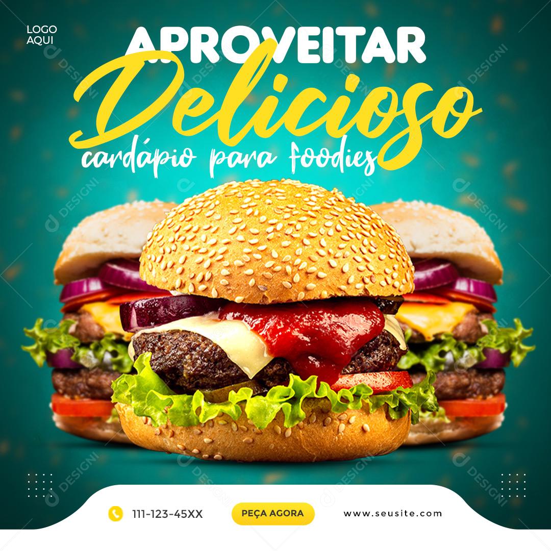 Social Media Aproveitar Delicioso Cardápio Para Todos PSD Editável