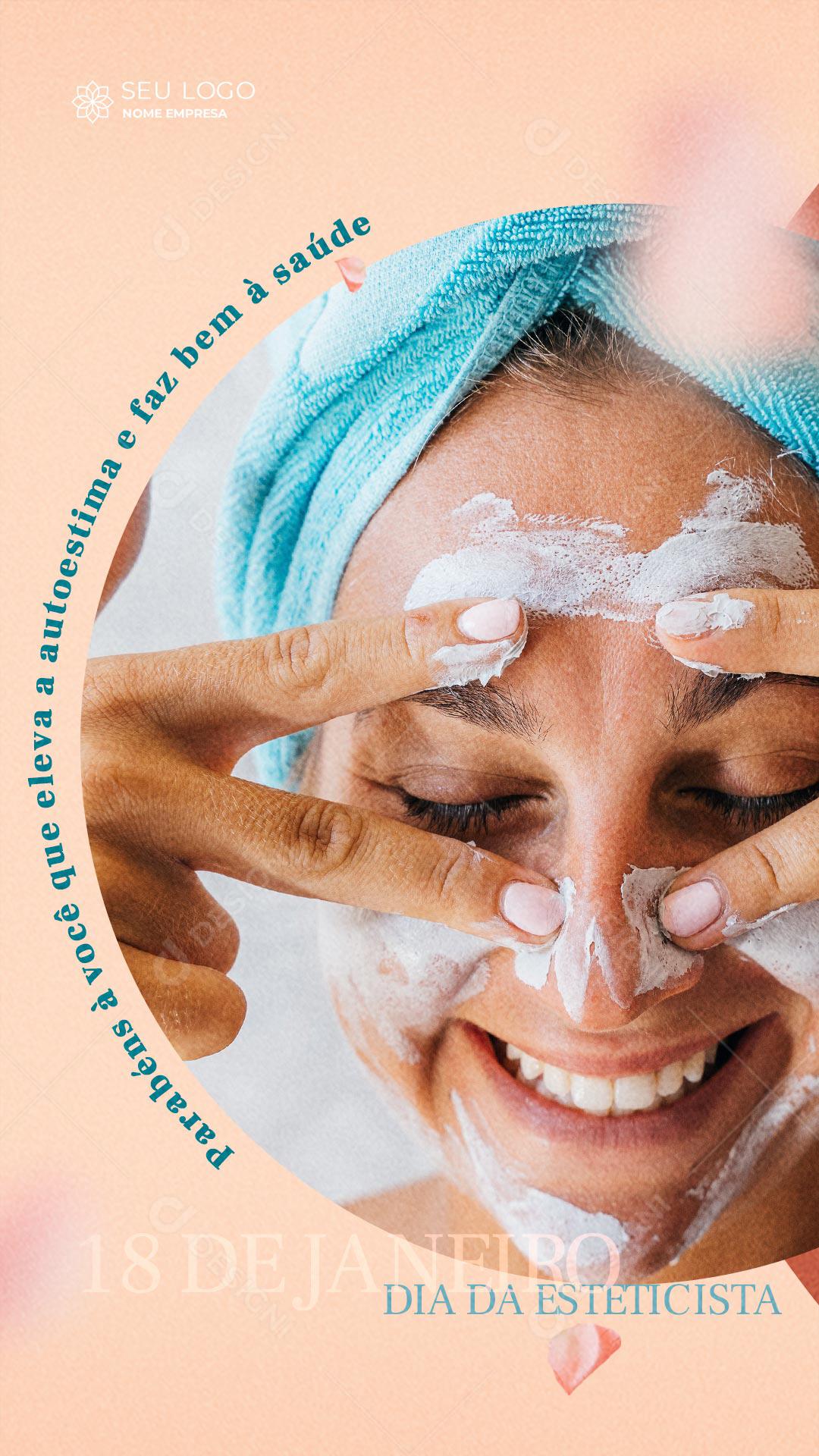 18 De Janeiro Dia da Esteticista Social Media PSD Editável