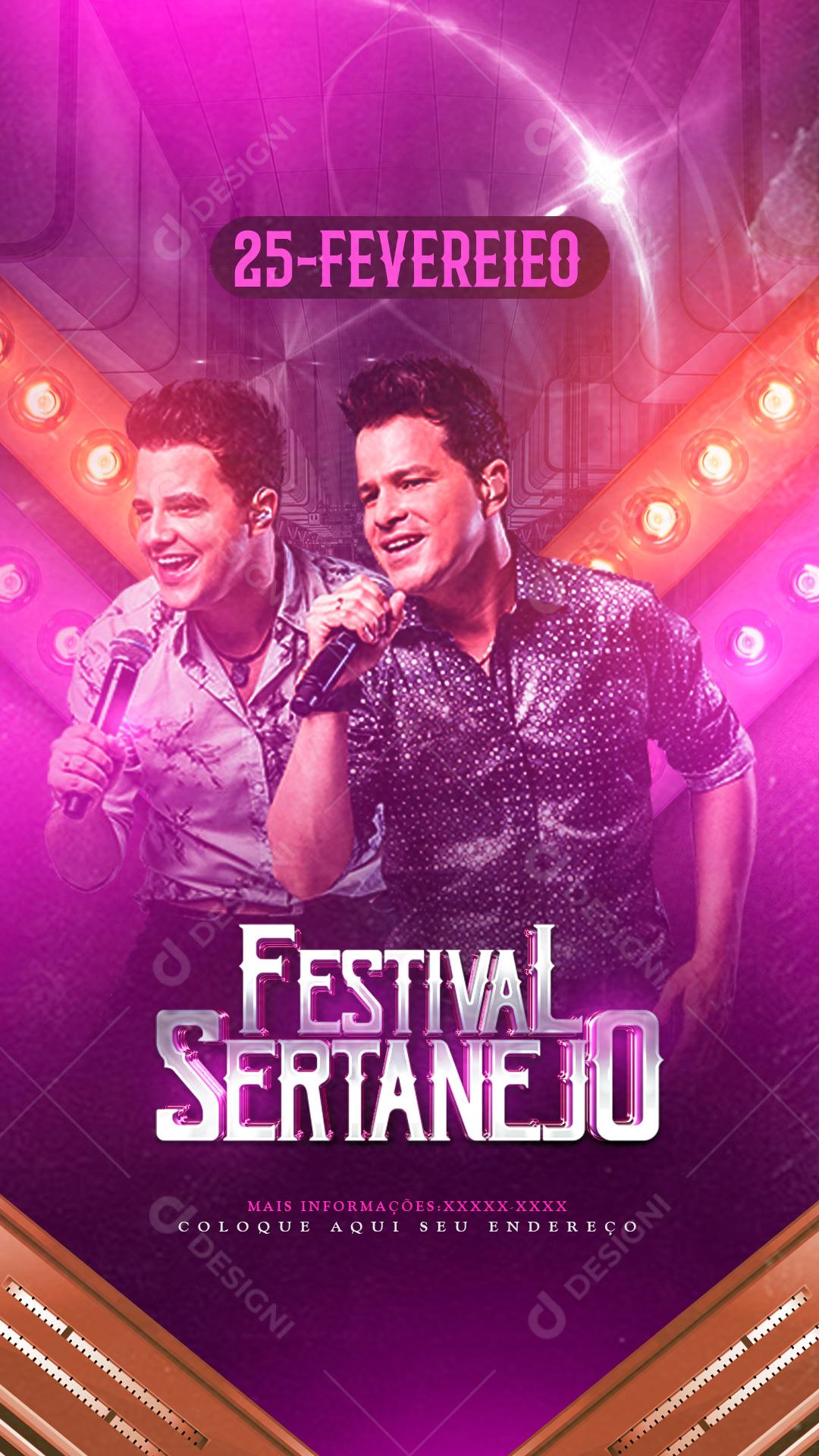 Flyers Festival Sertanejo Agenda Social Media PSD Editável